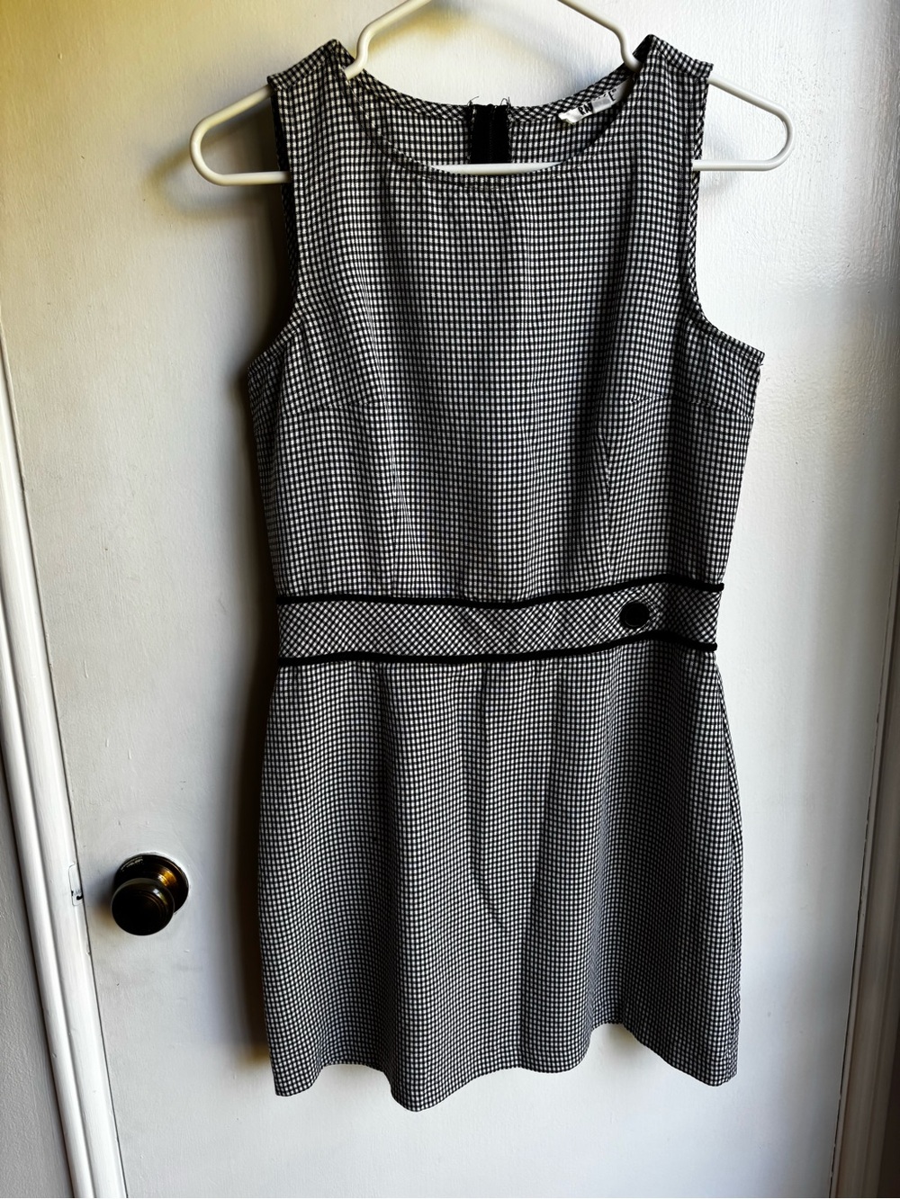 Rampage Black and White Houndstooth A-Line Dress